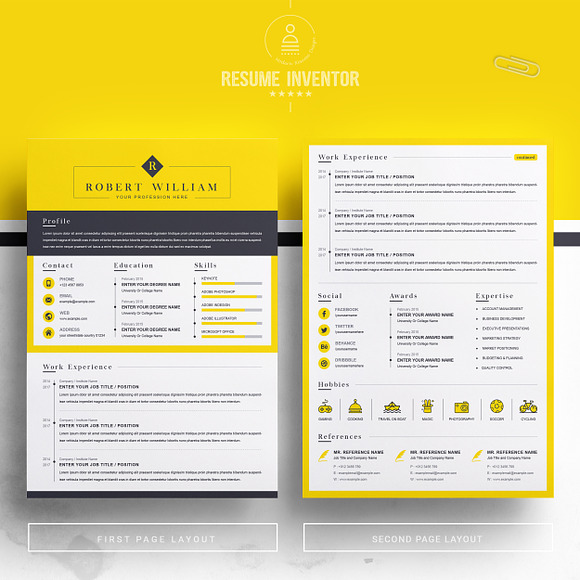 Modern Resume Template | Minimal CV in Letter Templates - product preview 1