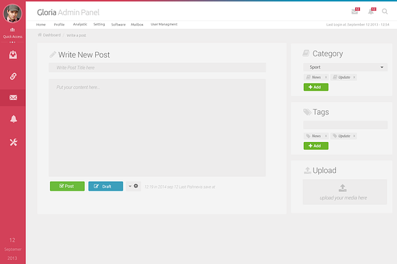 Gloria Admin Panel in Bootstrap Themes - product preview 4