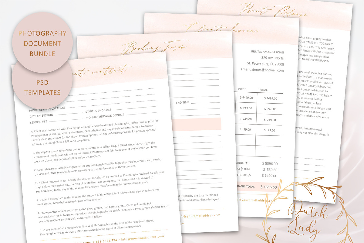 Photography Form Template Bundle #1 in Stationery Templates - product preview 8