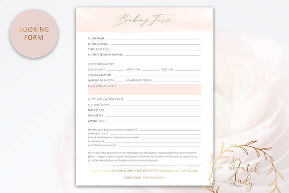 Photography Form Template Bundle #1 in Stationery Templates - product preview 2