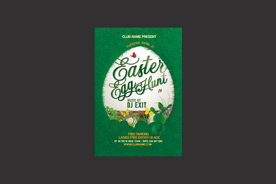 Easter Egg Hunt Party Flyer in Flyer Templates - product preview 8