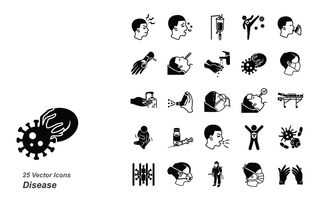 Disease vector icons in Icons - product preview 8