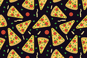 Seamless pizza pattern