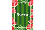 Background with watermelons and