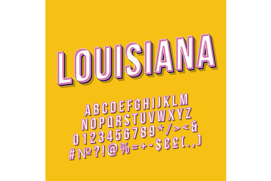 Louisiana vintage 3d lettering in Add-Ons - product preview 8