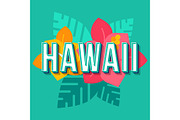 Hawaii vintage 3d vector lettering