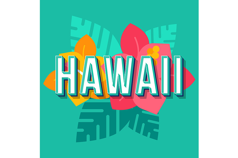 Hawaii vintage 3d vector lettering in Add-Ons - product preview 8