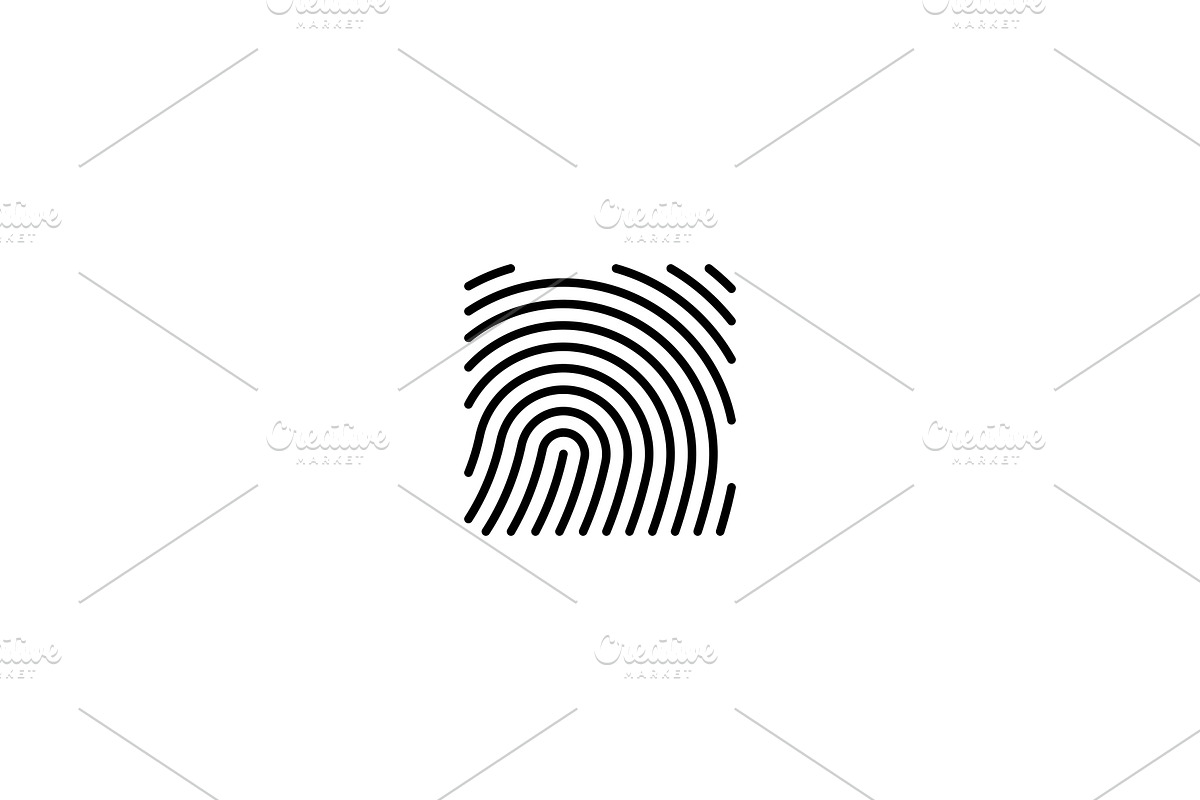 square finger print fingerprint in Logo Templates - product preview 8