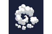Cartoon pattern of smoke cloud