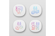 Software bot app icons set