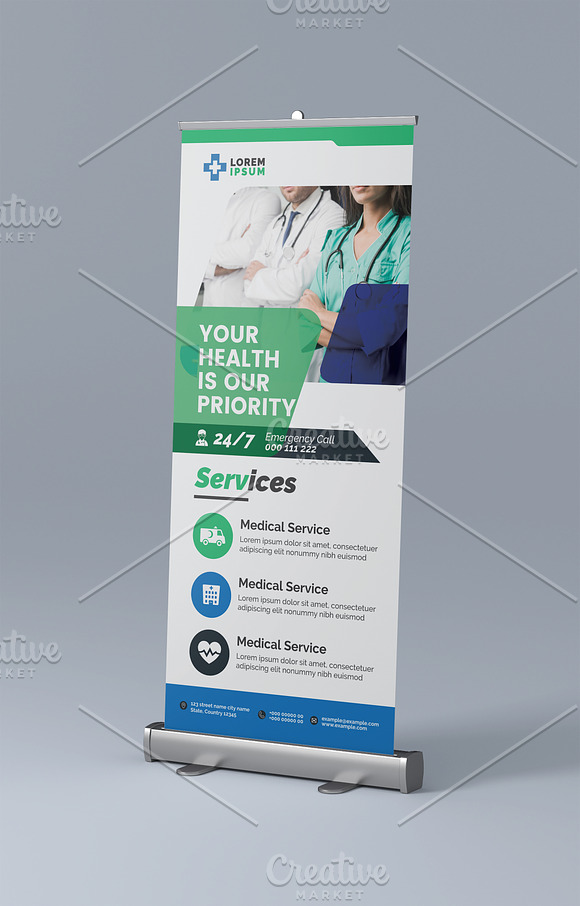 Health Care Roll up Banner in Flyer Templates - product preview 1
