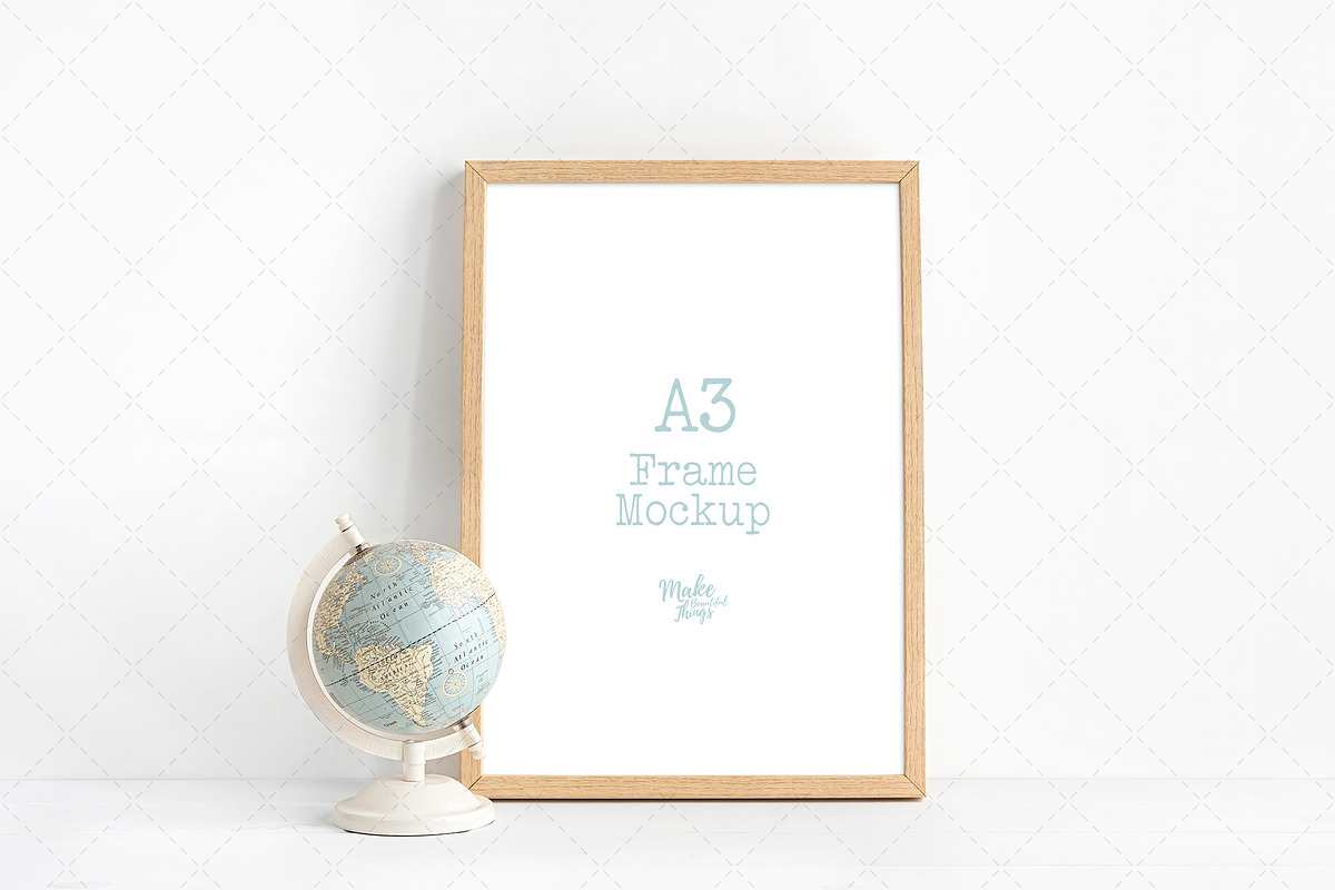 A3 wooden frame mockup in Print Mockups - product preview 8
