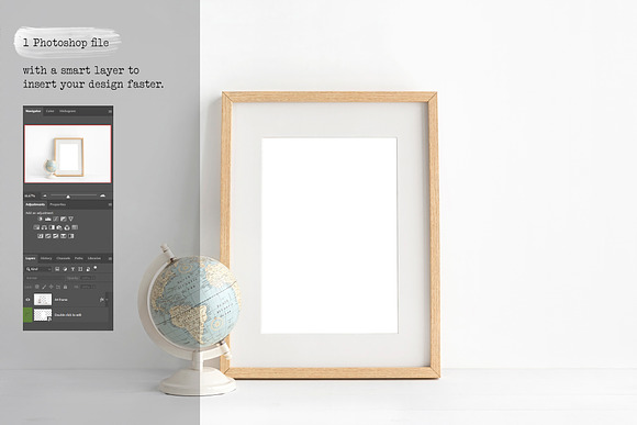 A4 Wooden Frame mockup in Print Mockups - product preview 2