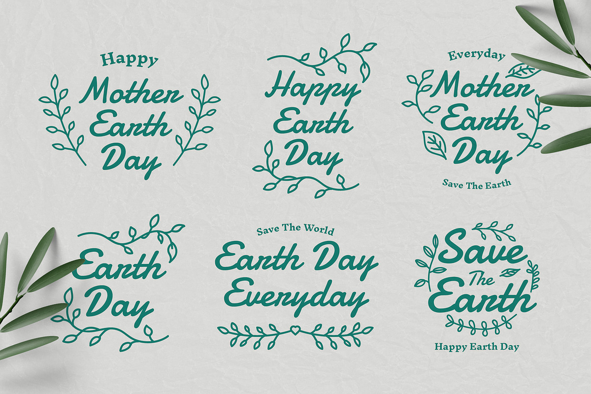 Earth Day Leaf Badges in Logo Templates - product preview 8