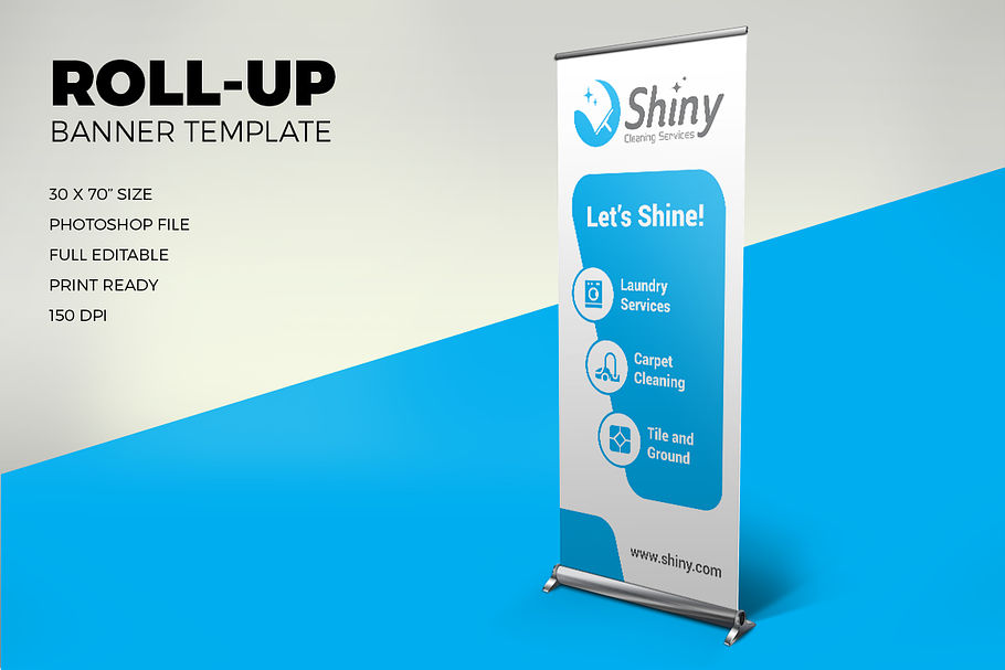 Cleaning Roll Up Banner - SK + BONUS in Stationery Templates - product preview 8