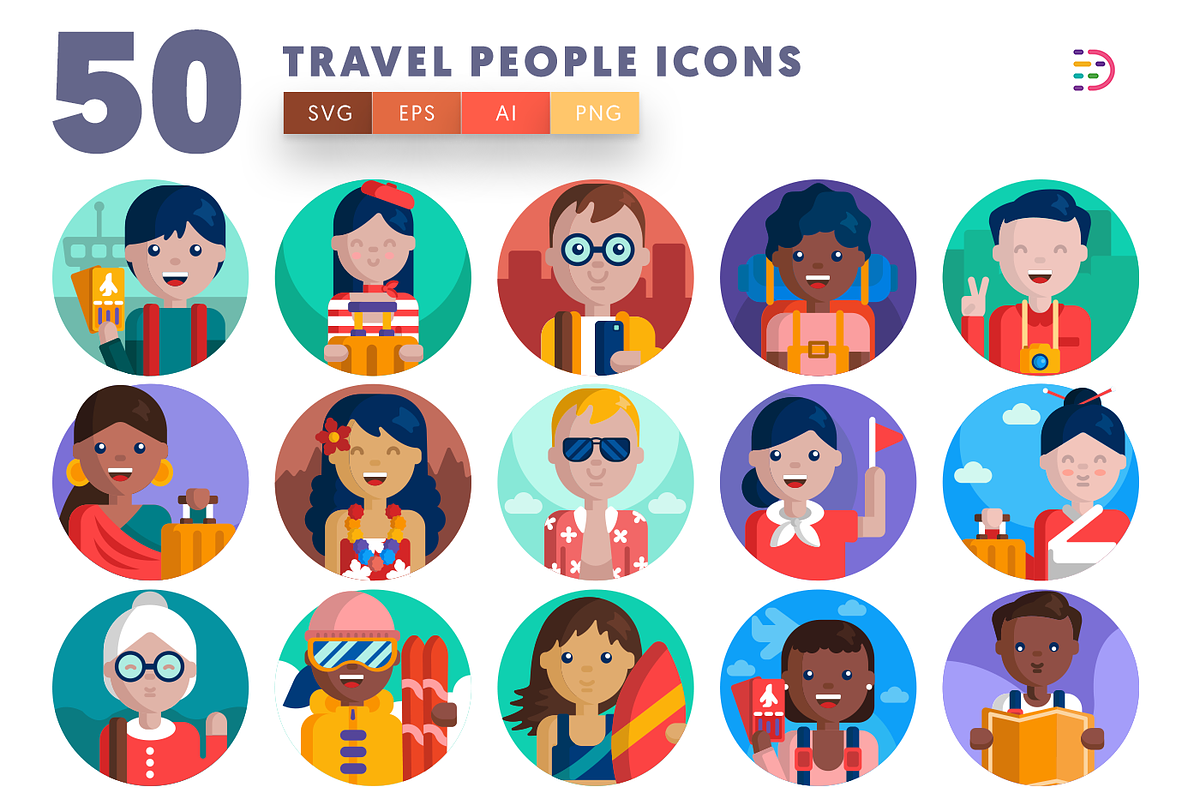 Travel People Icons in Icons - product preview 8