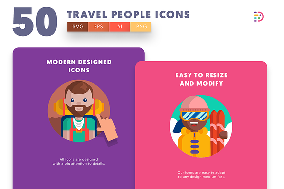 Travel People Icons in Icons - product preview 1