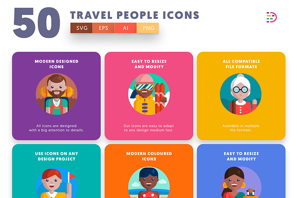 Travel People Icons in Icons - product preview 4