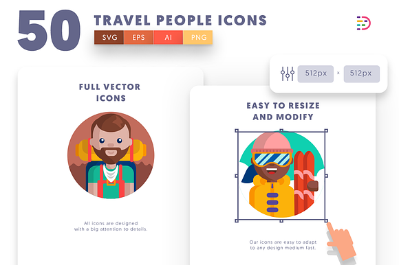 Travel People Icons in Icons - product preview 5