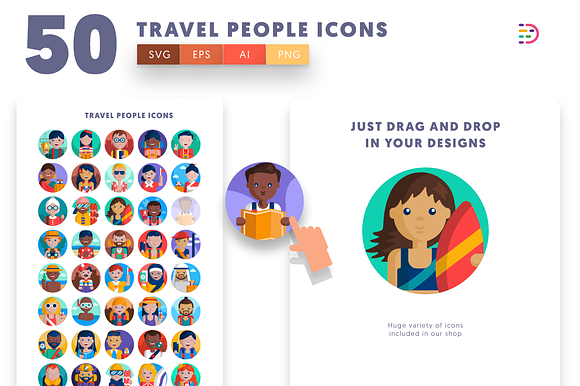 Travel People Icons in Icons - product preview 6