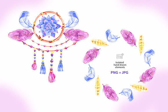 Boho dreamcatcher clipart in Illustrations - product preview 1