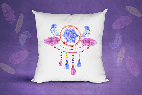 Boho dreamcatcher clipart in Illustrations - product preview 2