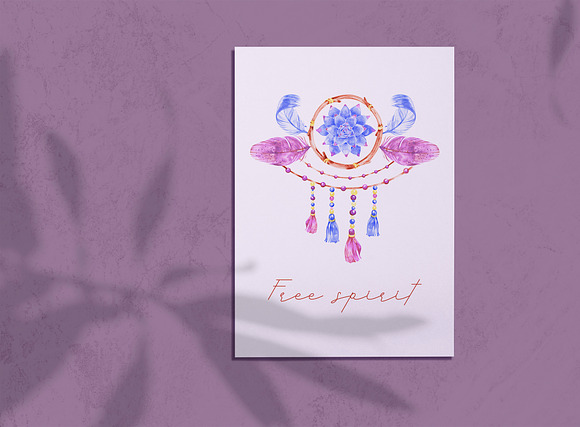 Boho dreamcatcher clipart in Illustrations - product preview 5