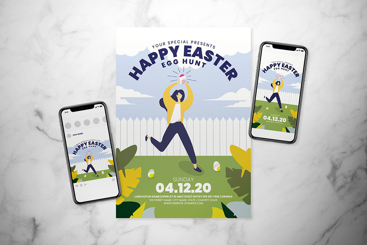 Happy Easter Flyer Set in Flyer Templates - product preview 8