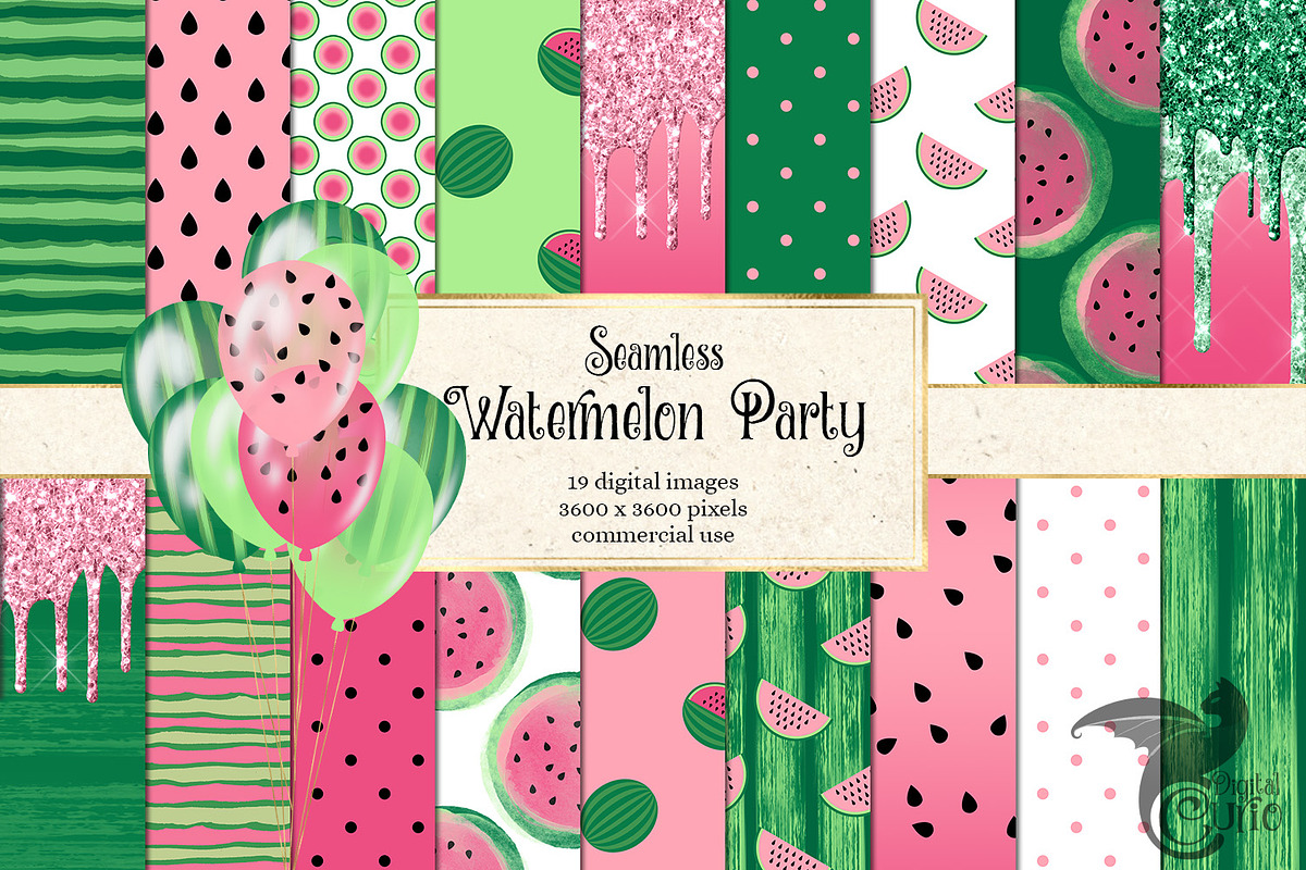 Watermelon Party Digital Paper in Patterns - product preview 8