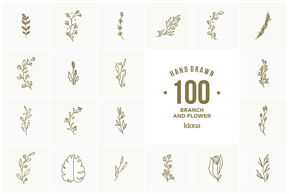 Hand Drawn Branch and Flower (VOL 2) in Logo Templates - product preview 5