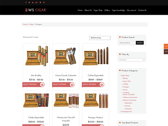 WS Cigar Shop Woocommerce WordPress in WordPress Commerce Themes - product preview 1