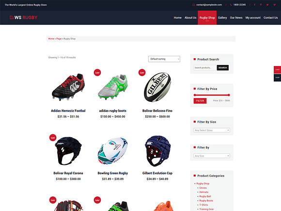 WS Rugby WordPress Football theme in WordPress Business Themes - product preview 1