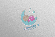 Cute Baby Sleep Logo Design 9