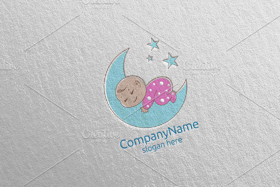 Cute Baby Sleep Logo Design 9