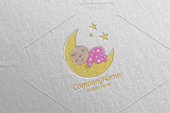 Cute Baby Sleep Logo Design 9 in Logo Templates - product preview 3
