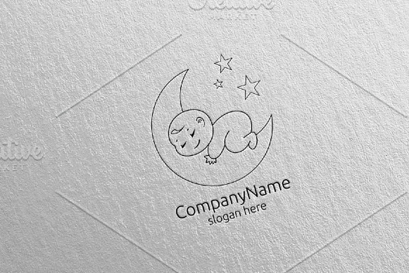 Cute Baby Sleep Logo Design 9 in Logo Templates - product preview 4