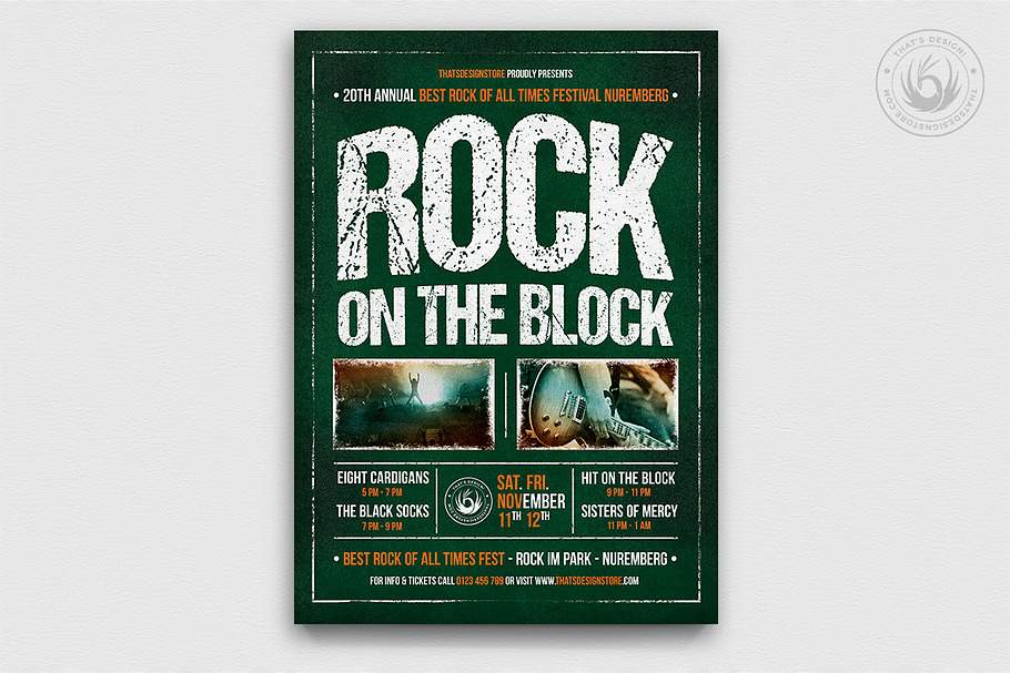 Rock Festival Flyer Template V1 in Flyer Templates - product preview 8