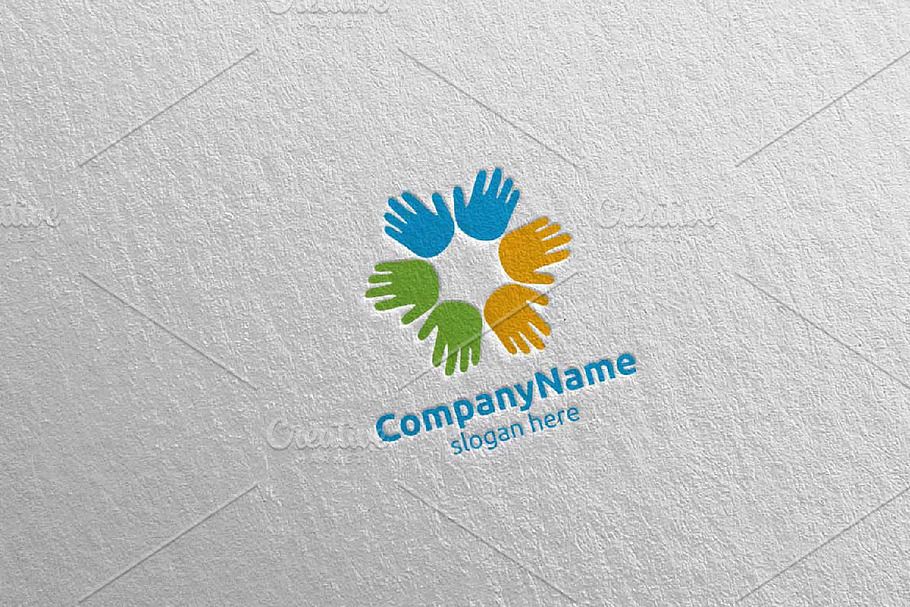 Colorful Children Hand Logo 11 in Logo Templates - product preview 8