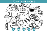 Food Doodle Clipart Delicacies Icons