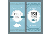 Fish Menu Set Restaurant Page with