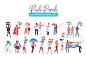 Pride parade set and seamless