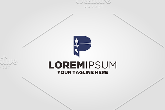 Letter P Lighthouse Logo in Logo Templates - product preview 1