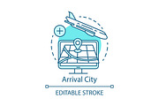 Arrival city concept icon