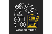 Vacation rentals chalk icon