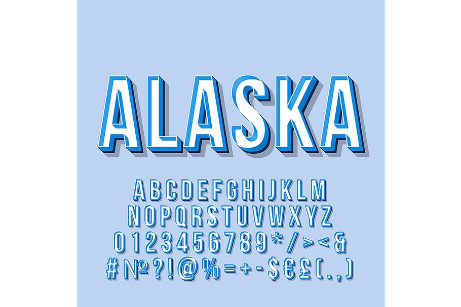 Alaska vintage 3d vector lettering in Add-Ons - product preview 8