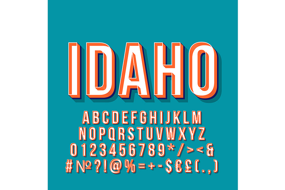Idaho vintage 3d vector lettering in Add-Ons - product preview 8