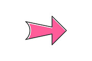 Wide pink arrow color icon
