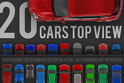 20 Cars top view renders