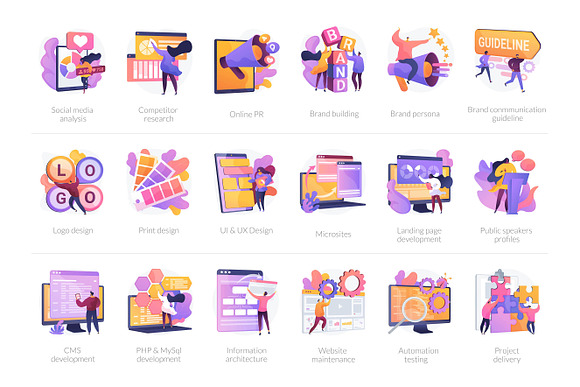 Digital agency illustration pack in Web Elements - product preview 3