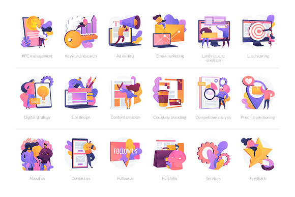 Digital agency illustration pack in Web Elements - product preview 4